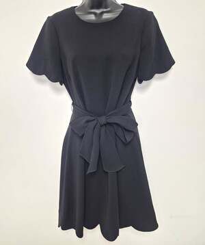Shoshanna Scalloped Hem Mini Length Little Black Dress LBD sz 8 360854